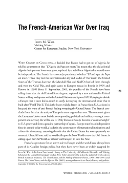 The French-American War Over Iraq