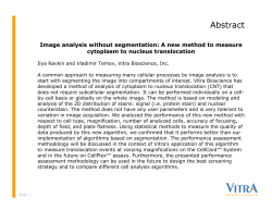 Image analysis without segmentation: A new method to