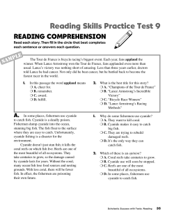 Reading Skills Practice Test 9