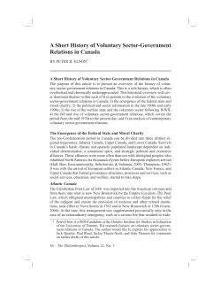 A Short History of Voluntary Sector