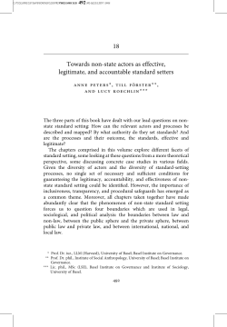 18 Towards non-state actors as effective, legitimate, and