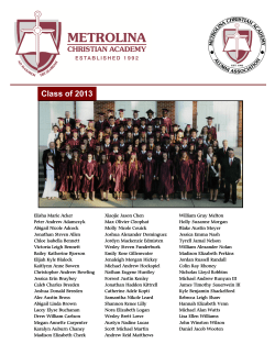 Class of 2013 - Metrolina Christian Academy