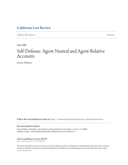Self-Defense: Agent-Neutral and Agent