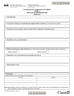 ISED-ISDE 3419E - Articles of Incorporation