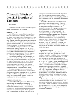 Climactic Effects of the 1815 Eruption of Tambora