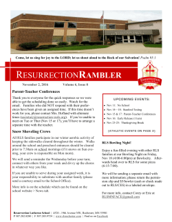 November 2 - Resurrection Lutheran School
