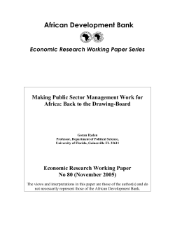 Making Public Sector Management Work for Africa