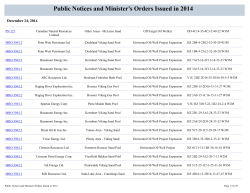 Public Notices and Minister`s Orders Issued in 2014