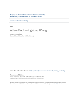 Atticus Finch&mdash;Right and Wrong - Scholarly Commons at Hofstra Law
