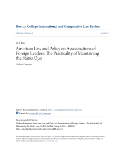 American Law and Policy on Assassinations of Foreign Leaders