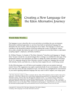 Creating a New Language for the Eden Alternative Journey