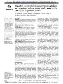 Impact of non-menthol flavours in tobacco products on perceptions