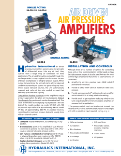 Hydraulics International Air Amplifier Literature