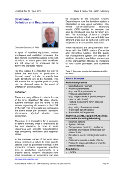 Deviations &ndash; Definition and Requirements