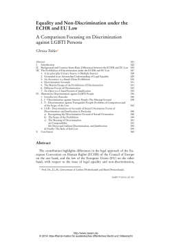 Equality and Non-Discrimination under the ECHR and EU
