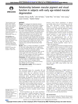 Relationship between macular pigment and visual function in