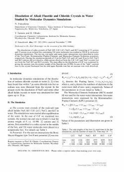 D issolution of A lkali Fluoride and Chloride C rystals in