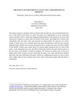 The Effect of Paid Parental Leave and a Child Benefit on Fertility