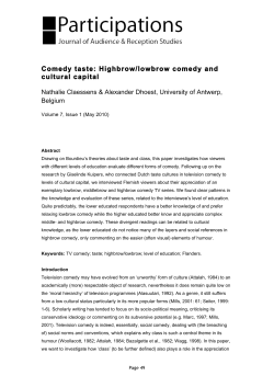 Comedy taste: Highbrow/lowbrow comedy and