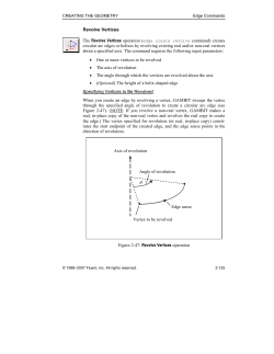 Revolve Vertices The Revolve Vertices operation (edge create
