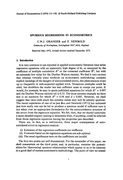 Spurious Regression in Econometrics.