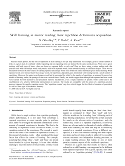 S kill learning in mirror reading: how repetition determines acquisition