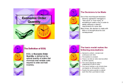 Economic Order Quantity