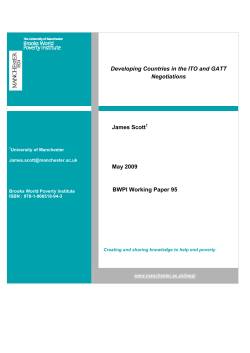 Developing Countries in the ITO and GATT Negotiations