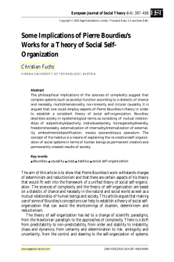 Some Implications of Pierre Bourdieu`s Works for a Theory of Social