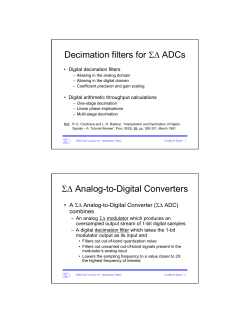 Decimation filters for &Sigma;∆ ADCs - EECS: www