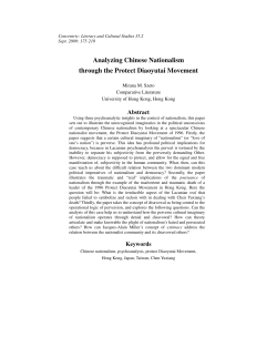 Analyzing Chinese Nationalism through the Protect