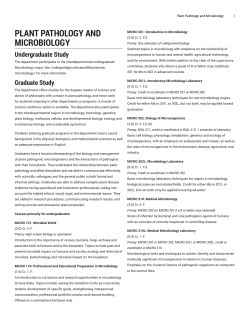PLANT PATHOLOGY AND MICROBIOLOGY Undergraduate Study