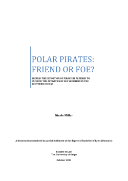Polar Pirates: Friend or Foe? Should the definition of piracy be