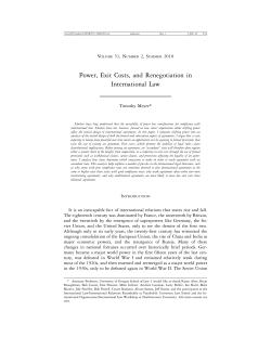 Power, Exit Costs, and Renegotiation in International Law