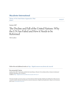 The Decline and Fall of the United Nations: Why the U.N. has Failed