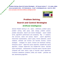 Problem Solving, Search and Control Strategies