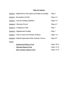 Table of Contents: