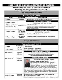 Agenda - New Mexico Public Health Association