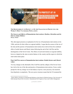 The Sources and Effects of Humanitarian Interventions