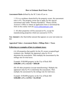 How to Estimate Real Estate Taxes Assessment Ratio defined by the