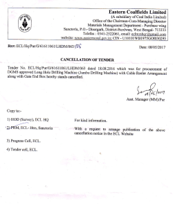 Cancellation of Tender