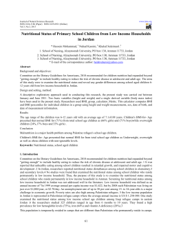 Nutritional Status of Primary School Children from Low Income