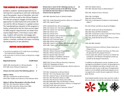 The minor in Africana studies Minor Requirements