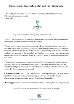 Ph.D. course: Biogeochemistry and the rhizosphere