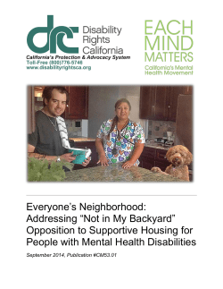 Addressing Not In My Backyard Opposition to Supportive Housing