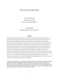 THE ECONOMICS OF ODIOUS DEBT