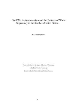 Cold War Anticommunism and the Defence of White Supremacy in