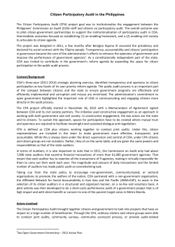 Citizen Participatory Audit in the Philippines