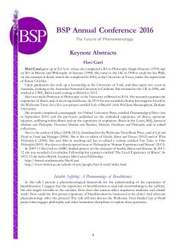 here - British Society for Phenomenology