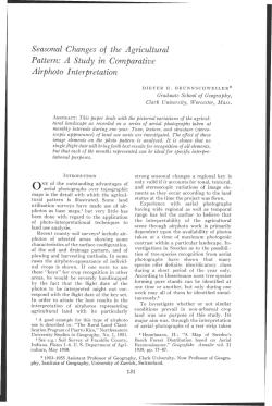 Seasonal Changes of the Agricultural Pattern: A Study in